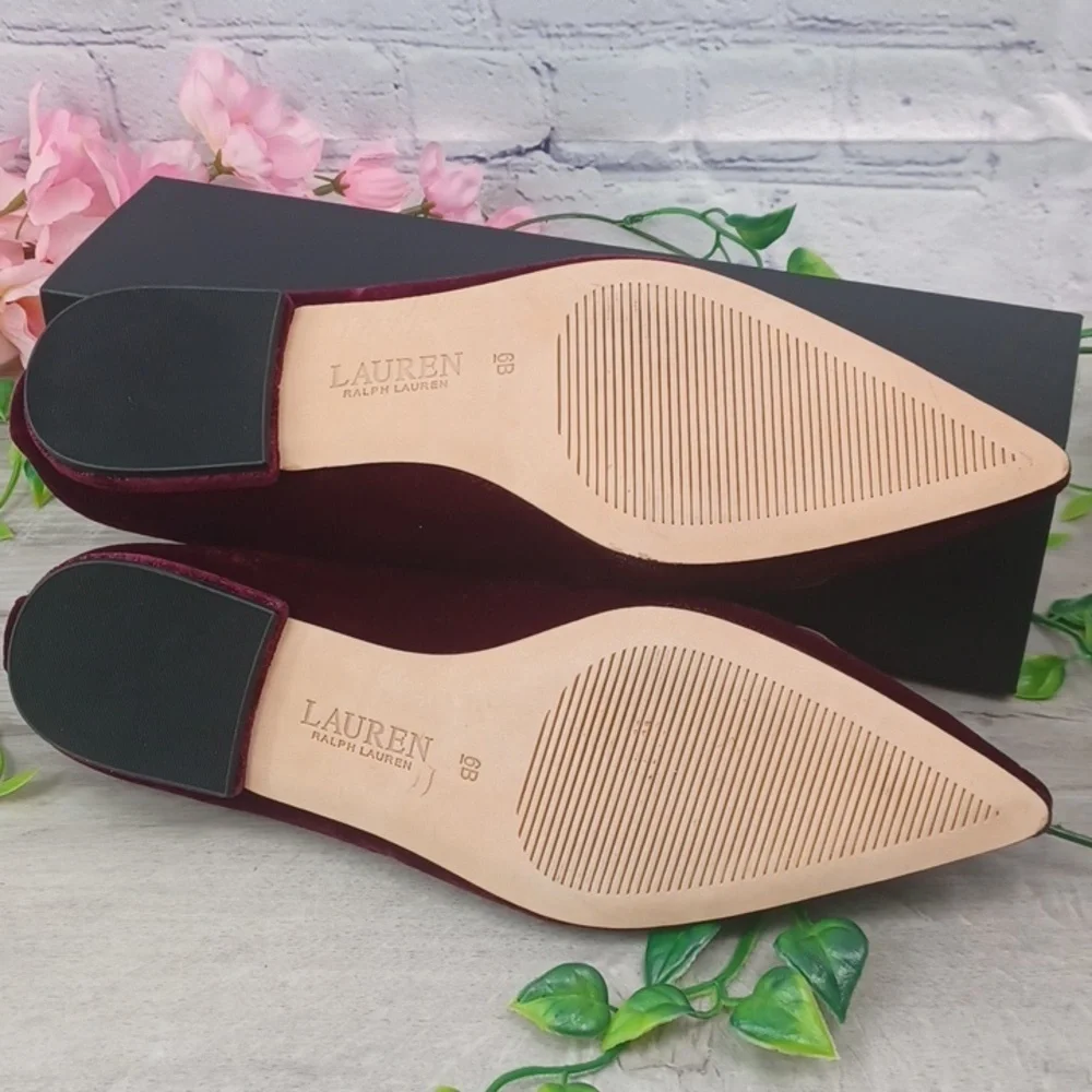 Lauren Ralph Lauren Velvet Lilah Flat NWOB